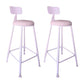 Contemporary Metal Stool PU Leather Barstools in Matte Finish for Indoor