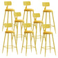 Contemporary Metal Stool PU Leather Barstools in Matte Finish for Indoor
