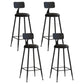 Contemporary Metal Stool PU Leather Barstools in Matte Finish for Indoor