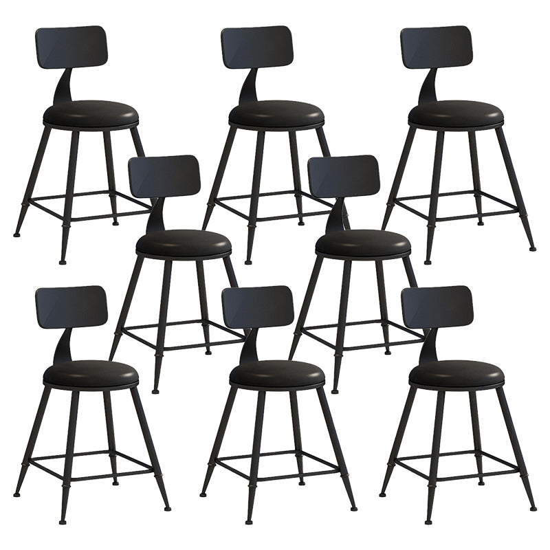 Contemporary Metal Stool PU Leather Barstools in Matte Finish for Indoor