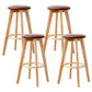 Contemporary Wood Barstool Fabric Upholstered Counter Stool in Matte Finish for Indoor