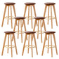 Contemporary Wood Barstool Fabric Upholstered Counter Stool in Matte Finish for Indoor
