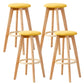 Contemporary Wood Barstool Fabric Upholstered Counter Stool in Matte Finish for Indoor