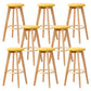 Contemporary Wood Barstool Fabric Upholstered Counter Stool in Matte Finish for Indoor