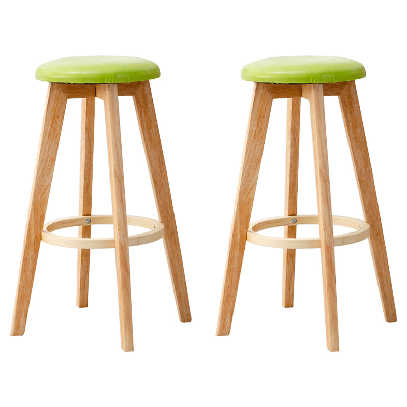 Contemporary Wood Barstool Fabric Upholstered Counter Stool in Matte Finish for Indoor