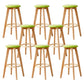 Contemporary Wood Barstool Fabric Upholstered Counter Stool in Matte Finish for Indoor