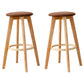 Contemporary Wood Barstool Fabric Upholstered Counter Stool in Matte Finish for Indoor