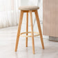 Contemporary Wood Barstool Fabric Upholstered Counter Stool in Matte Finish for Indoor