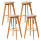 Contemporary Wood Barstool Fabric Upholstered Counter Stool in Matte Finish for Indoor