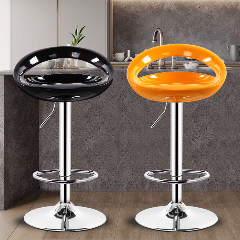 Contemporary Metal Barstool Adjustable Plastic Counter Stool in Matte Finish for Indoor Clearhalo 'Bar Furniture' 'Bar Stools' 'bar_stools' 'furn' 'furn_bar_stools' 'Furniture' 'Kitchen & Dining Furniture' 5653895