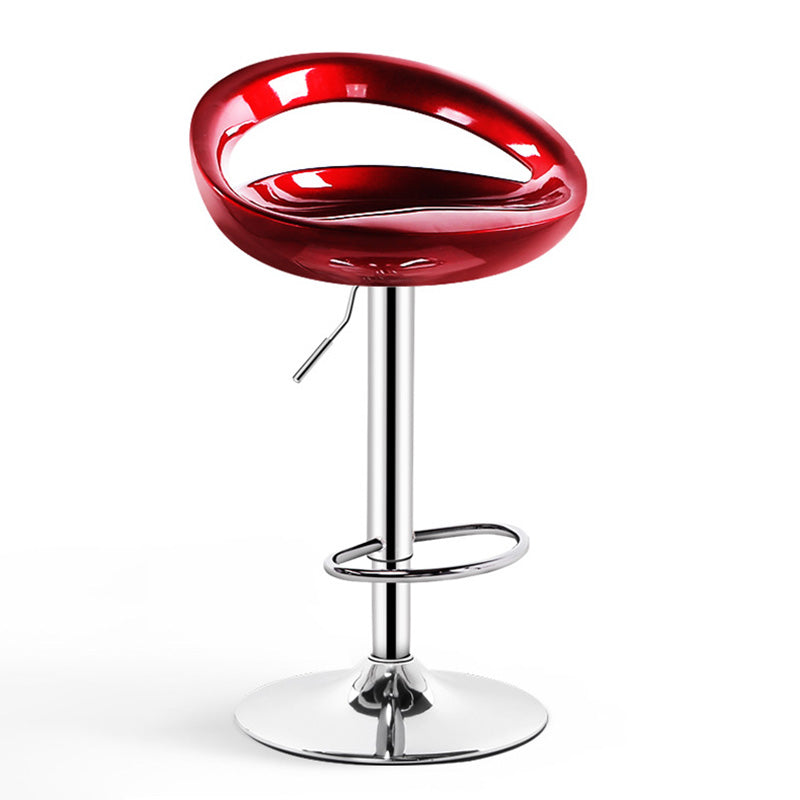 Contemporary Metal Barstool Adjustable Plastic Counter Stool in Matte Finish for Indoor Clearhalo 'Bar Furniture' 'Bar Stools' 'bar_stools' 'furn' 'furn_bar_stools' 'Furniture' 'Kitchen & Dining Furniture' 5653901