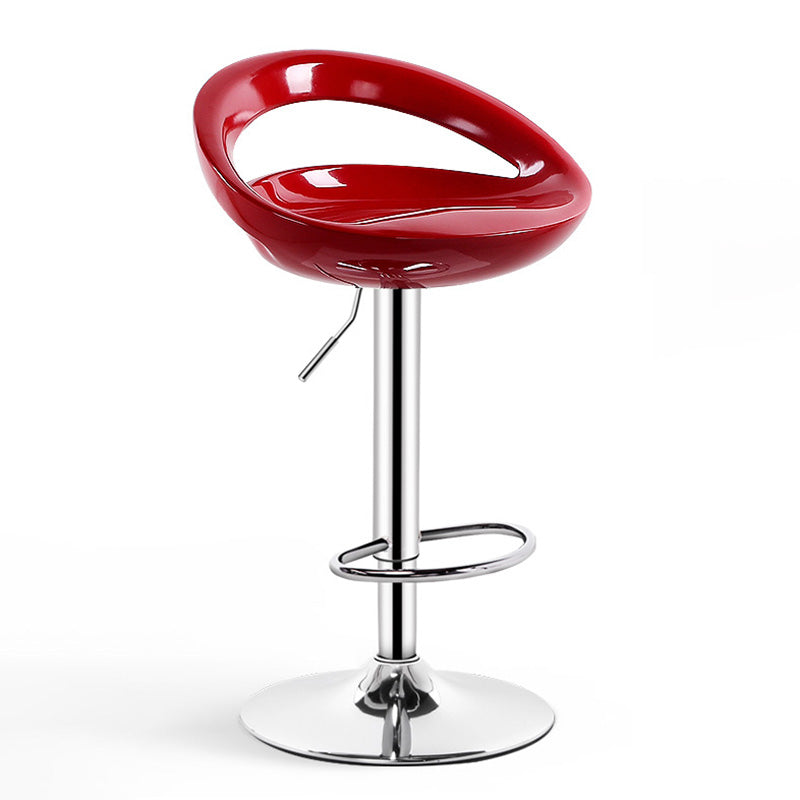 Contemporary Metal Barstool Adjustable Plastic Counter Stool in Matte Finish for Indoor Red 1 Piece Clearhalo 'Bar Furniture' 'Bar Stools' 'bar_stools' 'furn' 'furn_bar_stools' 'Furniture' 'Kitchen & Dining Furniture' 5653903