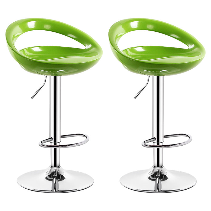 Contemporary Metal Barstool Adjustable Plastic Counter Stool in Matte Finish for Indoor Green 2 Piece Set Clearhalo 'Bar Furniture' 'Bar Stools' 'bar_stools' 'furn' 'furn_bar_stools' 'Furniture' 'Kitchen & Dining Furniture' 5653918