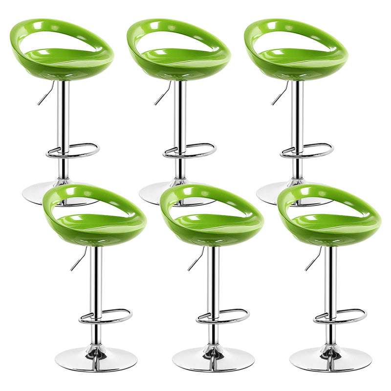 Contemporary Metal Barstool Adjustable Plastic Counter Stool in Matte Finish for Indoor Green 6 Piece Set Clearhalo 'Bar Furniture' 'Bar Stools' 'bar_stools' 'furn' 'furn_bar_stools' 'Furniture' 'Kitchen & Dining Furniture' 5653920