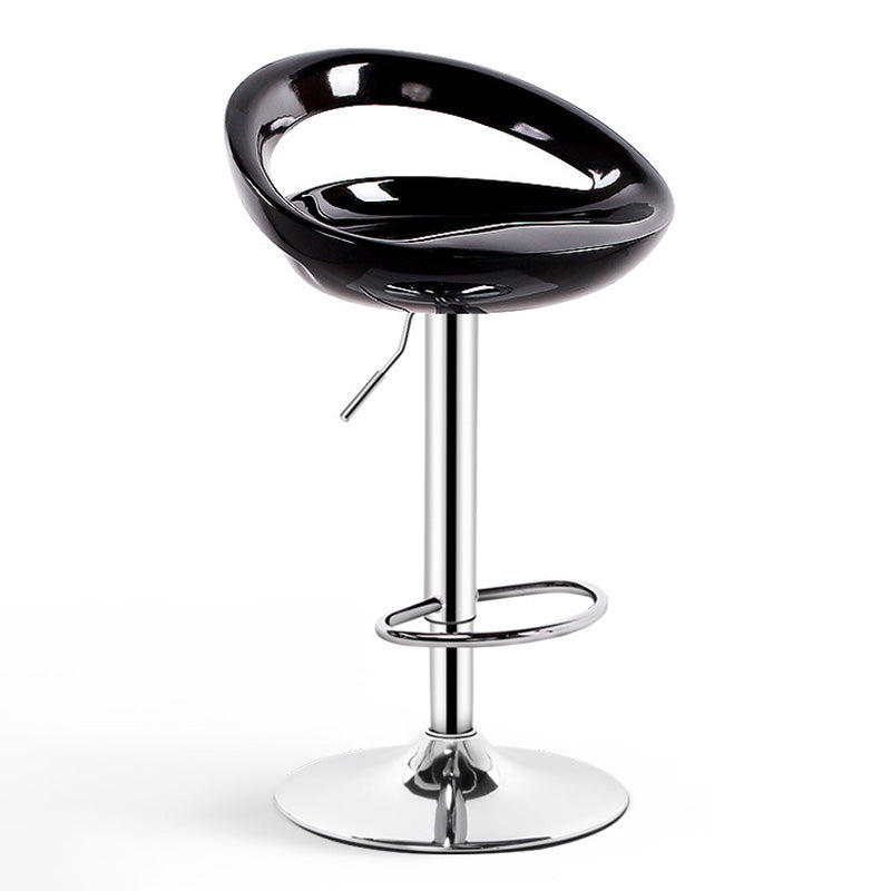 Contemporary Metal Barstool Adjustable Plastic Counter Stool in Matte Finish for Indoor Black 1 Piece Clearhalo 'Bar Furniture' 'Bar Stools' 'bar_stools' 'furn' 'furn_bar_stools' 'Furniture' 'Kitchen & Dining Furniture' 5653922