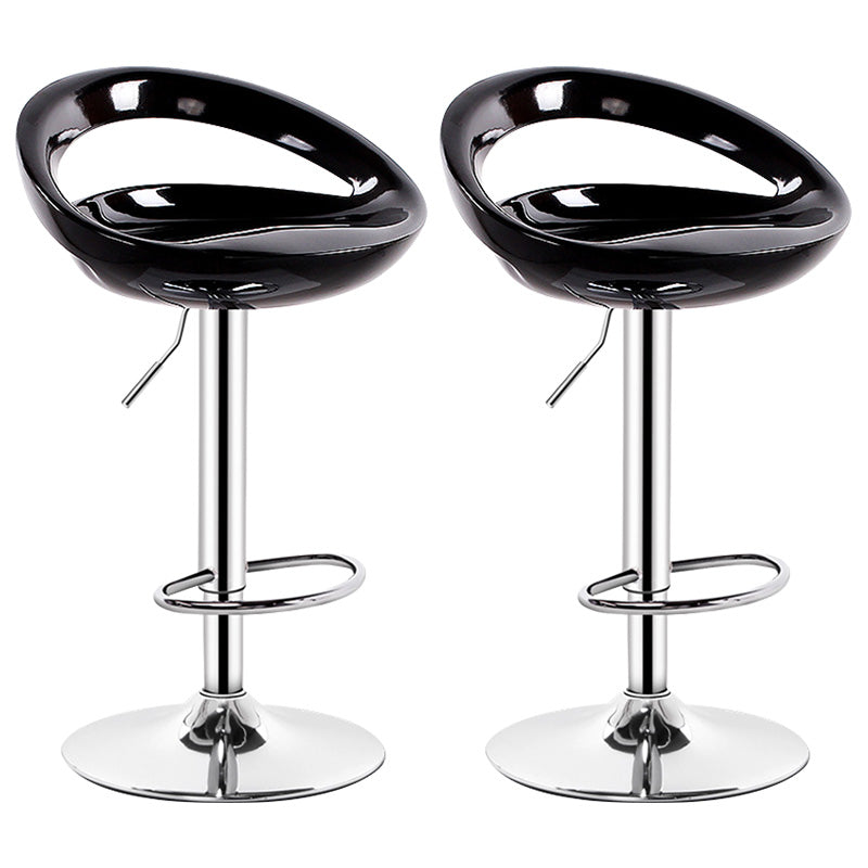 Contemporary Metal Barstool Adjustable Plastic Counter Stool in Matte Finish for Indoor Black 2 Piece Set Clearhalo 'Bar Furniture' 'Bar Stools' 'bar_stools' 'furn' 'furn_bar_stools' 'Furniture' 'Kitchen & Dining Furniture' 5653923