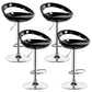 Contemporary Metal Barstool Adjustable Plastic Counter Stool in Matte Finish for Indoor Black 4 Piece Set Clearhalo 'Bar Furniture' 'Bar Stools' 'bar_stools' 'furn' 'furn_bar_stools' 'Furniture' 'Kitchen & Dining Furniture' 5653924