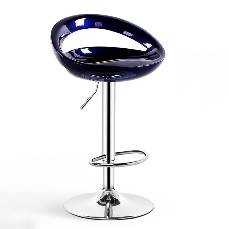 Contemporary Metal Barstool Adjustable Plastic Counter Stool in Matte Finish for Indoor Blue 1 Piece Clearhalo 'Bar Furniture' 'Bar Stools' 'bar_stools' 'furn' 'furn_bar_stools' 'Furniture' 'Kitchen & Dining Furniture' 5653927