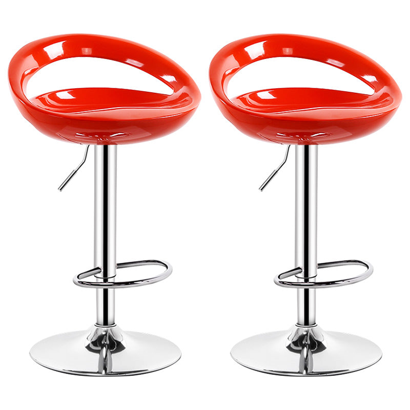Contemporary Metal Barstool Adjustable Plastic Counter Stool in Matte Finish for Indoor Orange 2 Piece Set Clearhalo 'Bar Furniture' 'Bar Stools' 'bar_stools' 'furn' 'furn_bar_stools' 'Furniture' 'Kitchen & Dining Furniture' 5653933