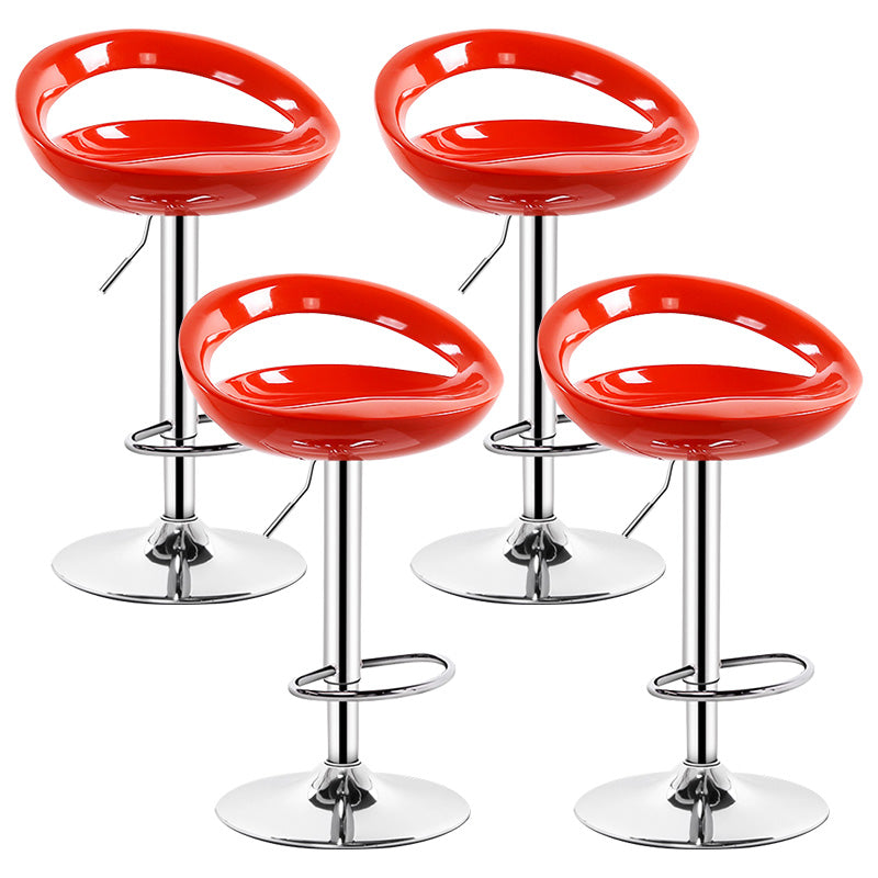 Contemporary Metal Barstool Adjustable Plastic Counter Stool in Matte Finish for Indoor Orange 4 Piece Set Clearhalo 'Bar Furniture' 'Bar Stools' 'bar_stools' 'furn' 'furn_bar_stools' 'Furniture' 'Kitchen & Dining Furniture' 5653934