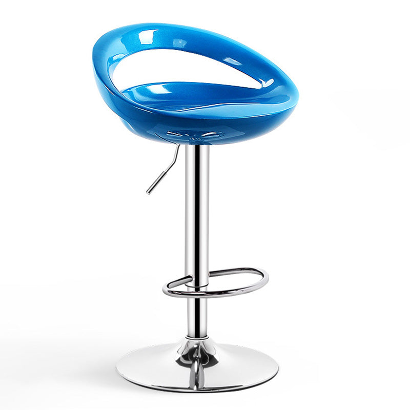 Contemporary Metal Barstool Adjustable Plastic Counter Stool in Matte Finish for Indoor Sky Blue 1 Piece Clearhalo 'Bar Furniture' 'Bar Stools' 'bar_stools' 'furn' 'furn_bar_stools' 'Furniture' 'Kitchen & Dining Furniture' 5653937