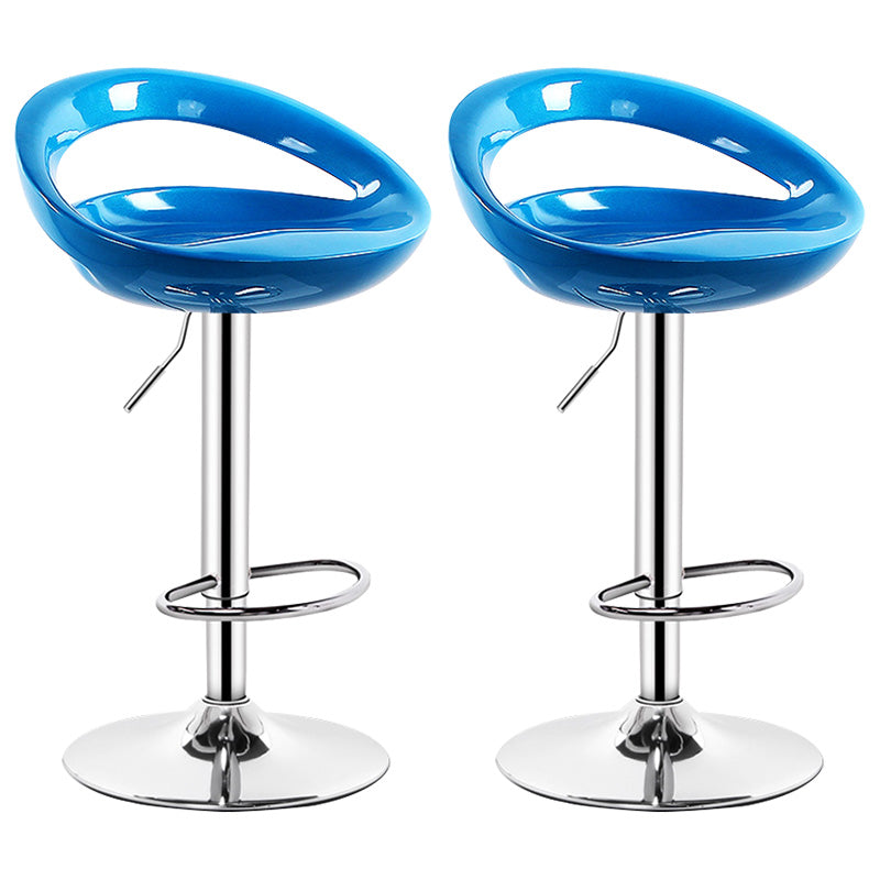 Contemporary Metal Barstool Adjustable Plastic Counter Stool in Matte Finish for Indoor Sky Blue 2 Piece Set Clearhalo 'Bar Furniture' 'Bar Stools' 'bar_stools' 'furn' 'furn_bar_stools' 'Furniture' 'Kitchen & Dining Furniture' 5653938