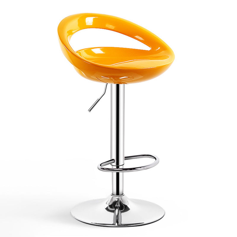 Contemporary Metal Barstool Adjustable Plastic Counter Stool in Matte Finish for Indoor Yellow 1 Piece Clearhalo 'Bar Furniture' 'Bar Stools' 'bar_stools' 'furn' 'furn_bar_stools' 'Furniture' 'Kitchen & Dining Furniture' 5653942