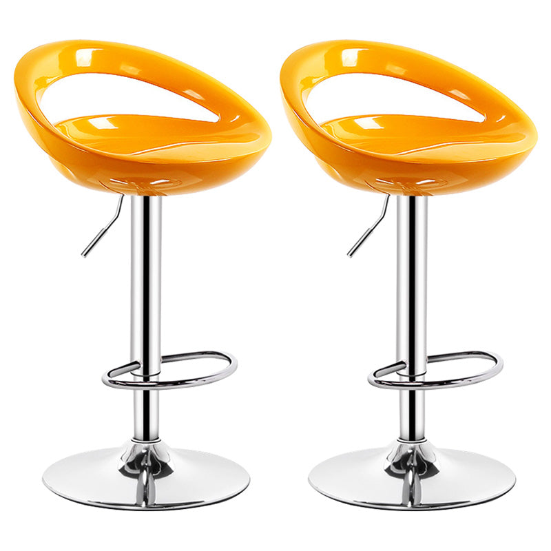 Contemporary Metal Barstool Adjustable Plastic Counter Stool in Matte Finish for Indoor Yellow 2 Piece Set Clearhalo 'Bar Furniture' 'Bar Stools' 'bar_stools' 'furn' 'furn_bar_stools' 'Furniture' 'Kitchen & Dining Furniture' 5653943