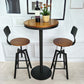 Industrial Metal Barstool Faux Leather Upholstered Counter Stool in Matte Finish