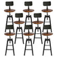 Industrial Metal Barstool Faux Leather Upholstered Counter Stool in Matte Finish
