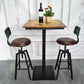 Industrial Metal Barstool Faux Leather Upholstered Counter Stool in Matte Finish