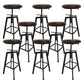 Industrial Metal Barstool Faux Leather Upholstered Counter Stool in Matte Finish