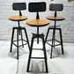 Industrial Metal Barstool Faux Leather Upholstered Counter Stool in Matte Finish