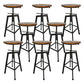 Industrial Metal Barstool Faux Leather Upholstered Counter Stool in Matte Finish