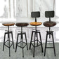 Industrial Metal Barstool Faux Leather Upholstered Counter Stool in Matte Finish