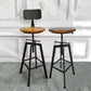 Industrial Metal Barstool Faux Leather Upholstered Counter Stool in Matte Finish