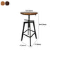 Industrial Metal Barstool Faux Leather Upholstered Counter Stool in Matte Finish