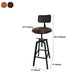 Industrial Metal Barstool Faux Leather Upholstered Counter Stool in Matte Finish