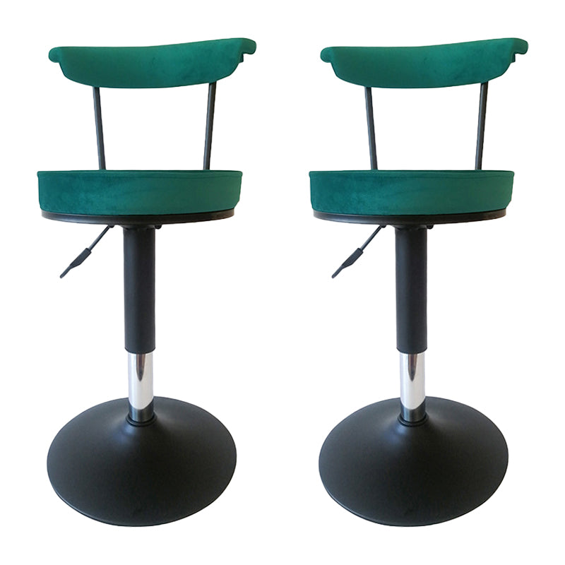 Scandinavian Metal Barstool Fabric Upholstered Counter Stool in Matte Finish for Indoor Green Black 2 Piece Set Clearhalo 'Bar Furniture' 'Bar Stools' 'bar_stools' 'furn' 'furn_bar_stools' 'Furniture' 'Kitchen & Dining Furniture' 5654132