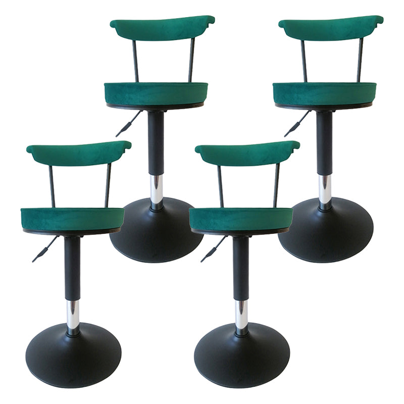 Scandinavian Metal Barstool Fabric Upholstered Counter Stool in Matte Finish for Indoor Green Black 4 Piece Set Clearhalo 'Bar Furniture' 'Bar Stools' 'bar_stools' 'furn' 'furn_bar_stools' 'Furniture' 'Kitchen & Dining Furniture' 5654134