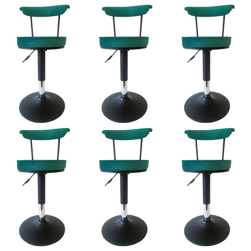 Scandinavian Metal Barstool Fabric Upholstered Counter Stool in Matte Finish for Indoor Green Black 6 Piece Set Clearhalo 'Bar Furniture' 'Bar Stools' 'bar_stools' 'furn' 'furn_bar_stools' 'Furniture' 'Kitchen & Dining Furniture' 5654136