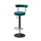Scandinavian Metal Barstool Fabric Upholstered Counter Stool in Matte Finish for Indoor Blackish Green Black 1 Piece Clearhalo 'Bar Furniture' 'Bar Stools' 'bar_stools' 'furn' 'furn_bar_stools' 'Furniture' 'Kitchen & Dining Furniture' 5654138