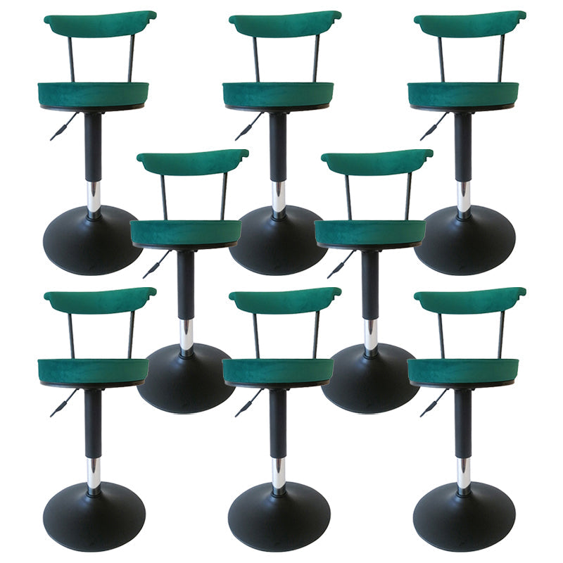 Scandinavian Metal Barstool Fabric Upholstered Counter Stool in Matte Finish for Indoor Green Black 8 Piece Set Clearhalo 'Bar Furniture' 'Bar Stools' 'bar_stools' 'furn' 'furn_bar_stools' 'Furniture' 'Kitchen & Dining Furniture' 5654139