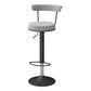 Scandinavian Metal Barstool Fabric Upholstered Counter Stool in Matte Finish for Indoor Grey Black 1 Piece Clearhalo 'Bar Furniture' 'Bar Stools' 'bar_stools' 'furn' 'furn_bar_stools' 'Furniture' 'Kitchen & Dining Furniture' 5654141