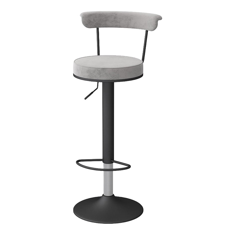 Scandinavian Metal Barstool Fabric Upholstered Counter Stool in Matte Finish for Indoor Grey Black 1 Piece Clearhalo 'Bar Furniture' 'Bar Stools' 'bar_stools' 'furn' 'furn_bar_stools' 'Furniture' 'Kitchen & Dining Furniture' 5654141