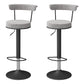 Scandinavian Metal Barstool Fabric Upholstered Counter Stool in Matte Finish for Indoor Grey Black 2 Piece Set Clearhalo 'Bar Furniture' 'Bar Stools' 'bar_stools' 'furn' 'furn_bar_stools' 'Furniture' 'Kitchen & Dining Furniture' 5654143