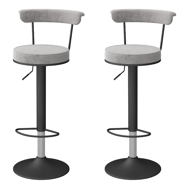 Scandinavian Metal Barstool Fabric Upholstered Counter Stool in Matte Finish for Indoor Grey Black 2 Piece Set Clearhalo 'Bar Furniture' 'Bar Stools' 'bar_stools' 'furn' 'furn_bar_stools' 'Furniture' 'Kitchen & Dining Furniture' 5654143