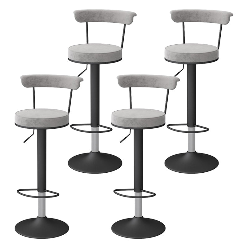 Scandinavian Metal Barstool Fabric Upholstered Counter Stool in Matte Finish for Indoor Grey Black 4 Piece Set Clearhalo 'Bar Furniture' 'Bar Stools' 'bar_stools' 'furn' 'furn_bar_stools' 'Furniture' 'Kitchen & Dining Furniture' 5654145