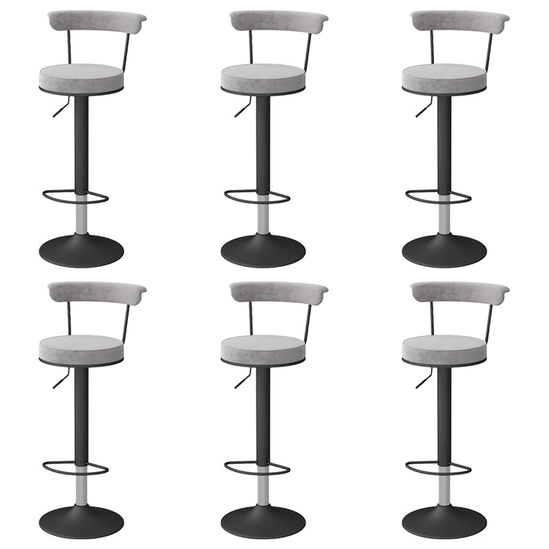 Scandinavian Metal Barstool Fabric Upholstered Counter Stool in Matte Finish for Indoor Grey Black 6 Piece Set Clearhalo 'Bar Furniture' 'Bar Stools' 'bar_stools' 'furn' 'furn_bar_stools' 'Furniture' 'Kitchen & Dining Furniture' 5654147