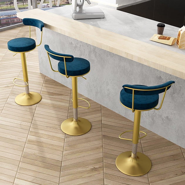 Scandinavian Metal Barstool Fabric Upholstered Counter Stool in Matte Finish for Indoor Clearhalo 'Bar Furniture' 'Bar Stools' 'bar_stools' 'furn' 'furn_bar_stools' 'Furniture' 'Kitchen & Dining Furniture' 5654148